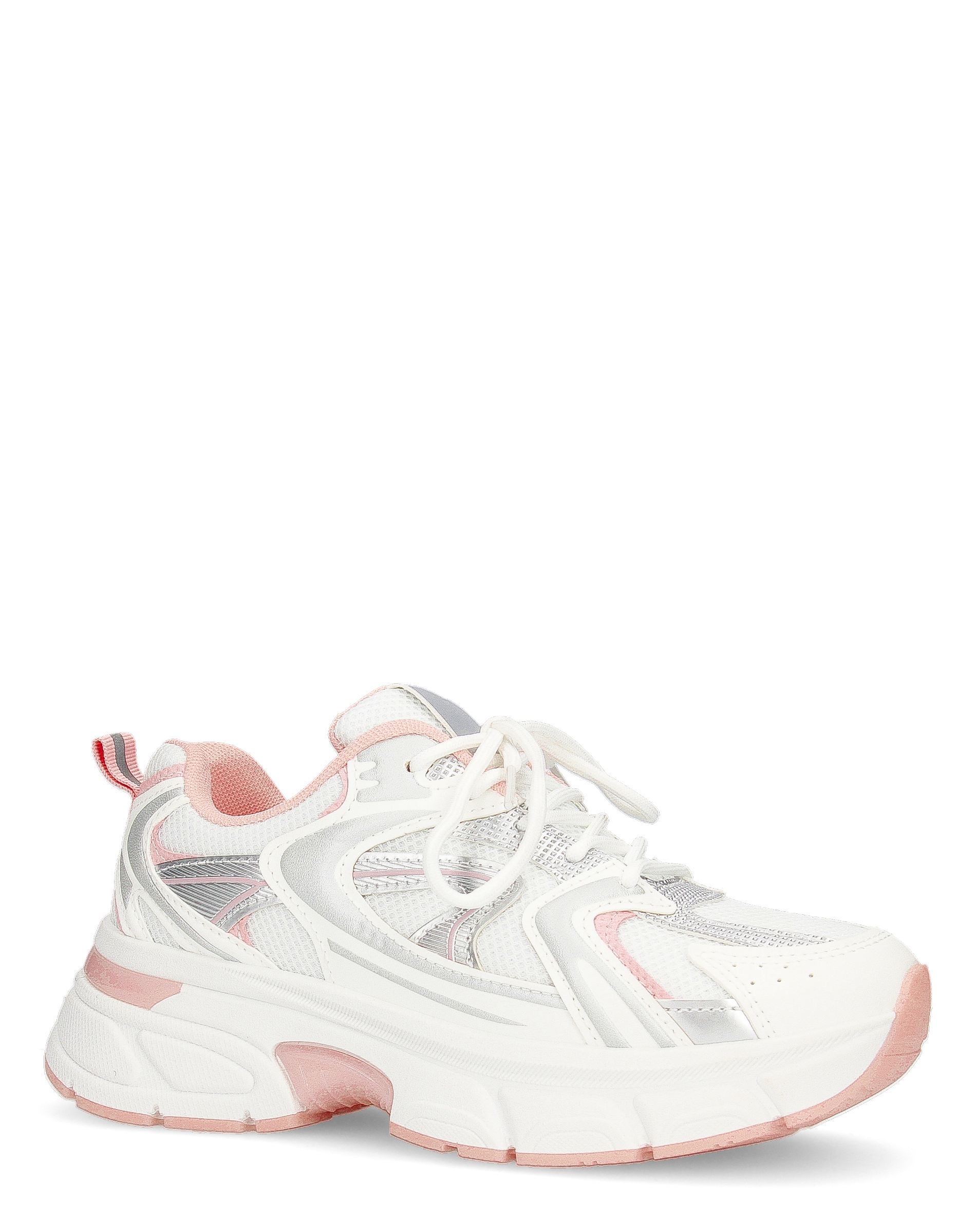CAROLA - chunky sneakers bianche con inserti ed interno rosa