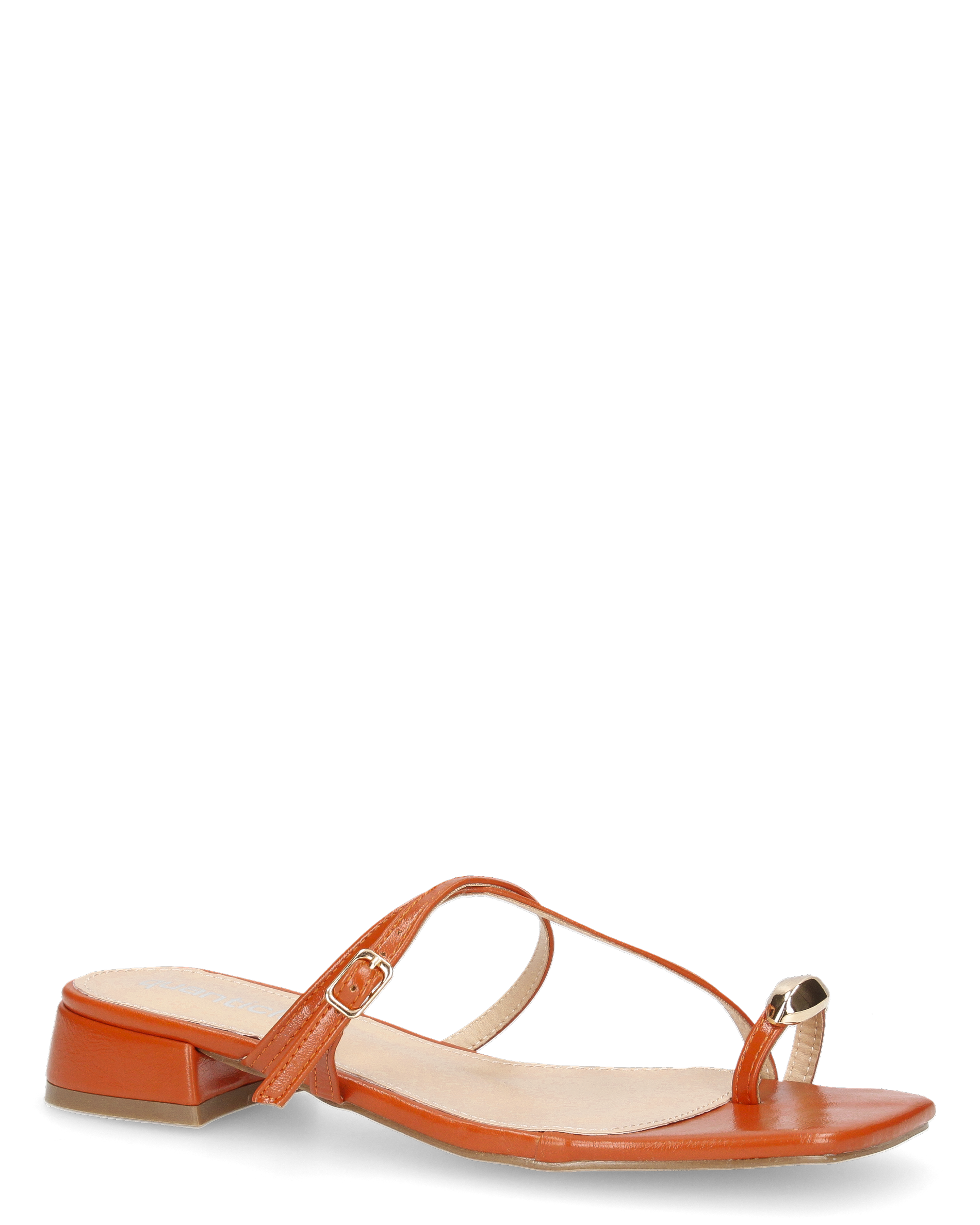 CELINA - sandali infradito arancioni con decorazione dorata