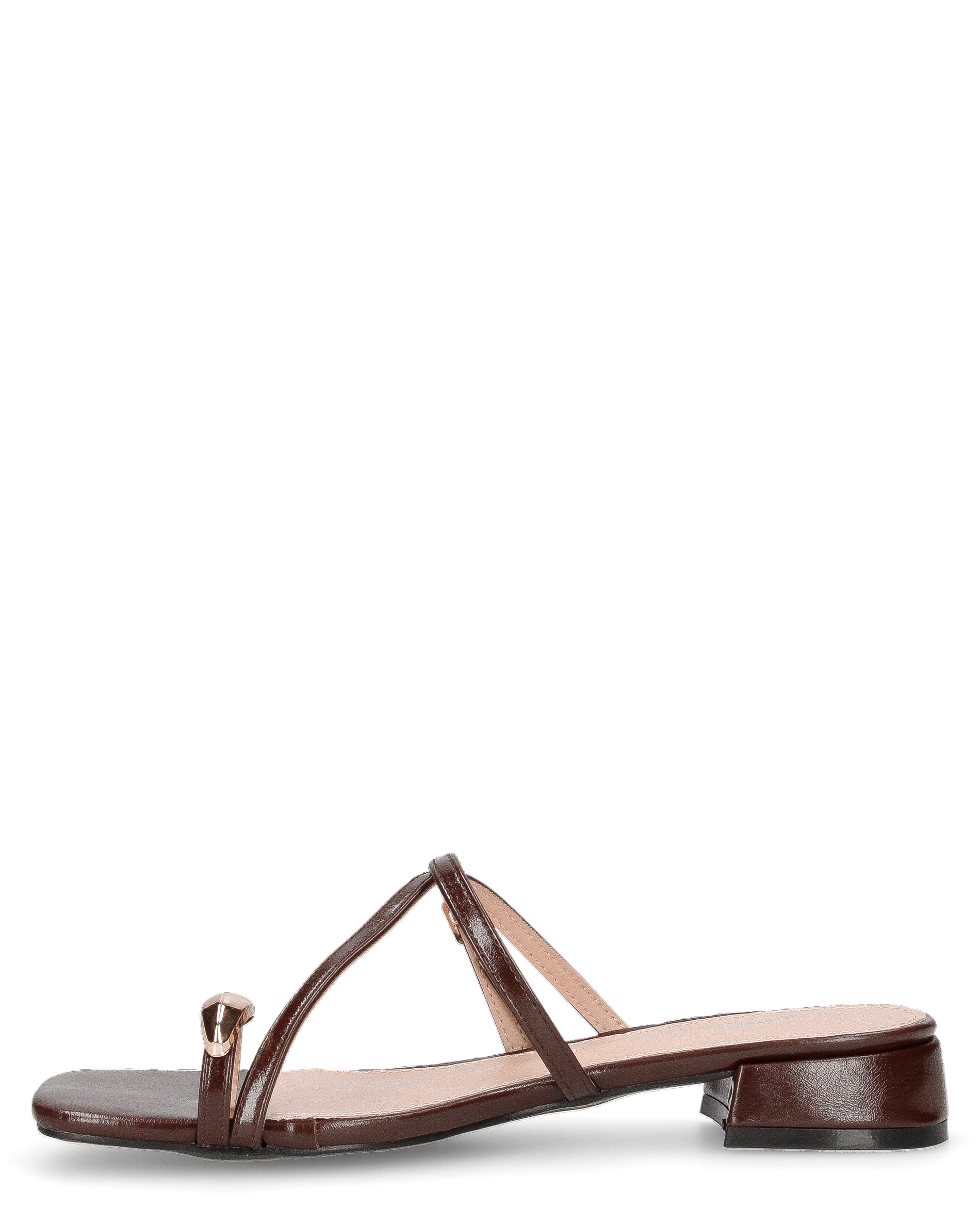 CELINA - sandali infradito marroni con decorazione dorata