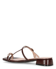 CELINA - sandali infradito marroni con decorazione dorata