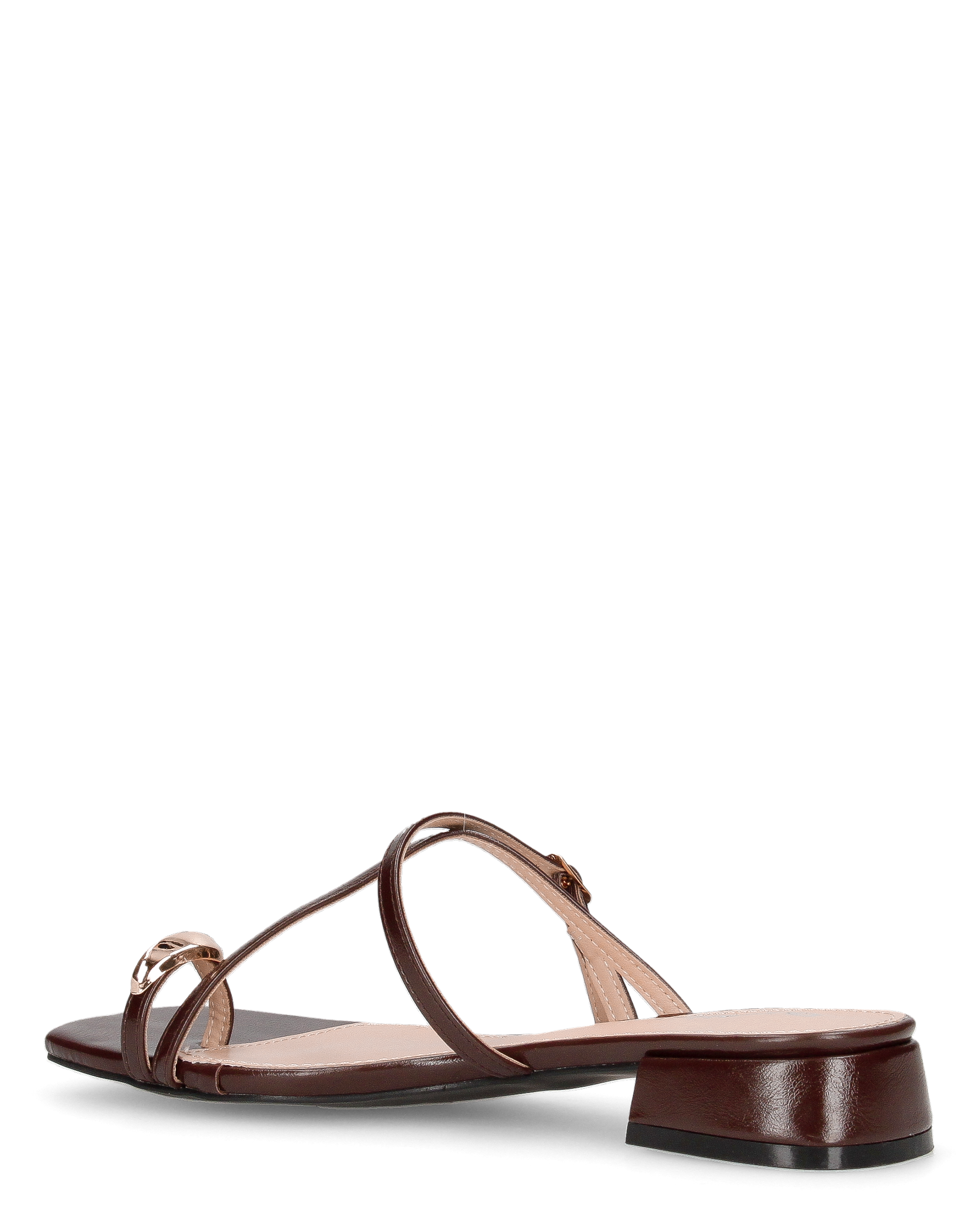 CELINA - sandali infradito marroni con decorazione dorata