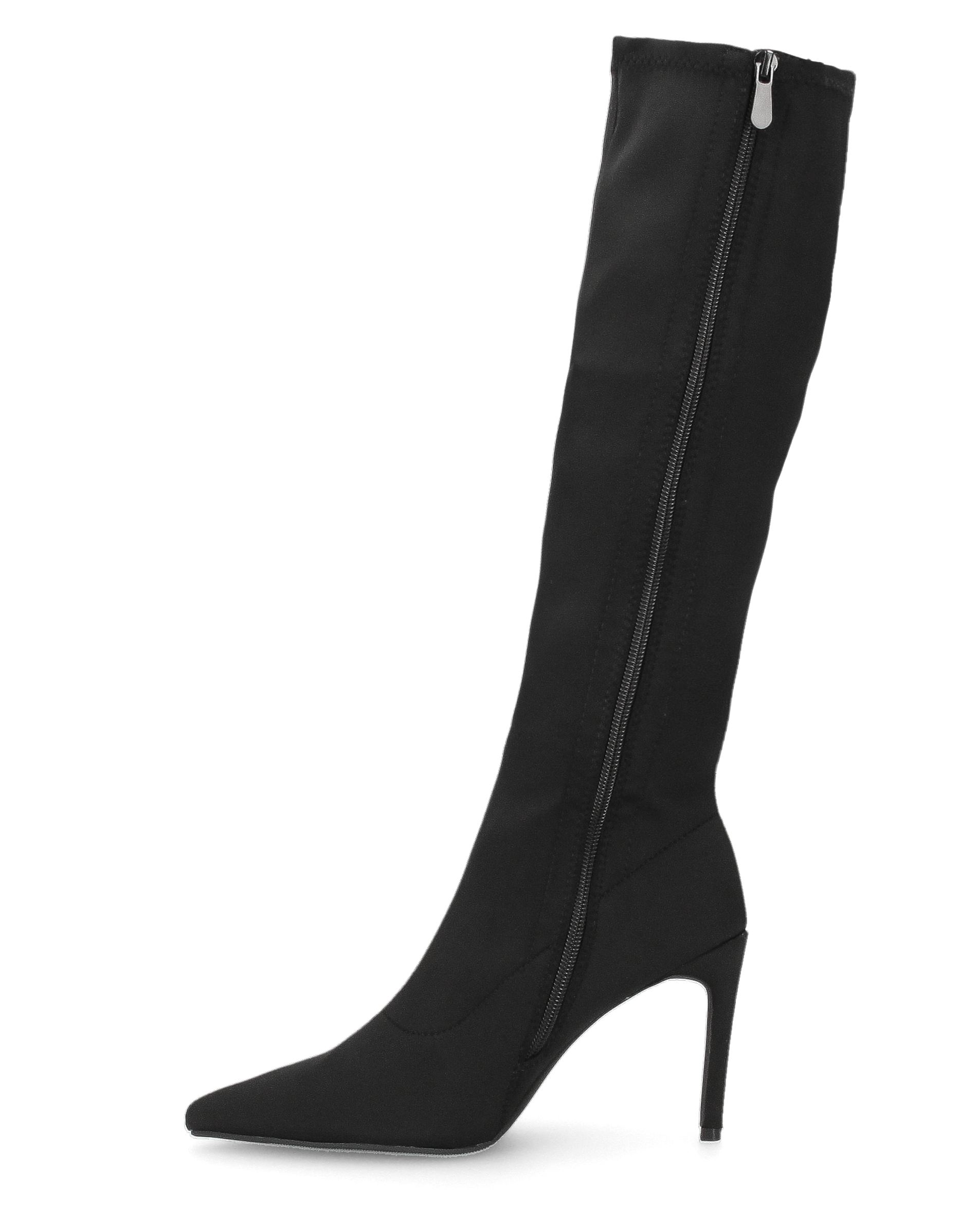 CLAIRE - stivali alti in lycra nero con tacco a spillo