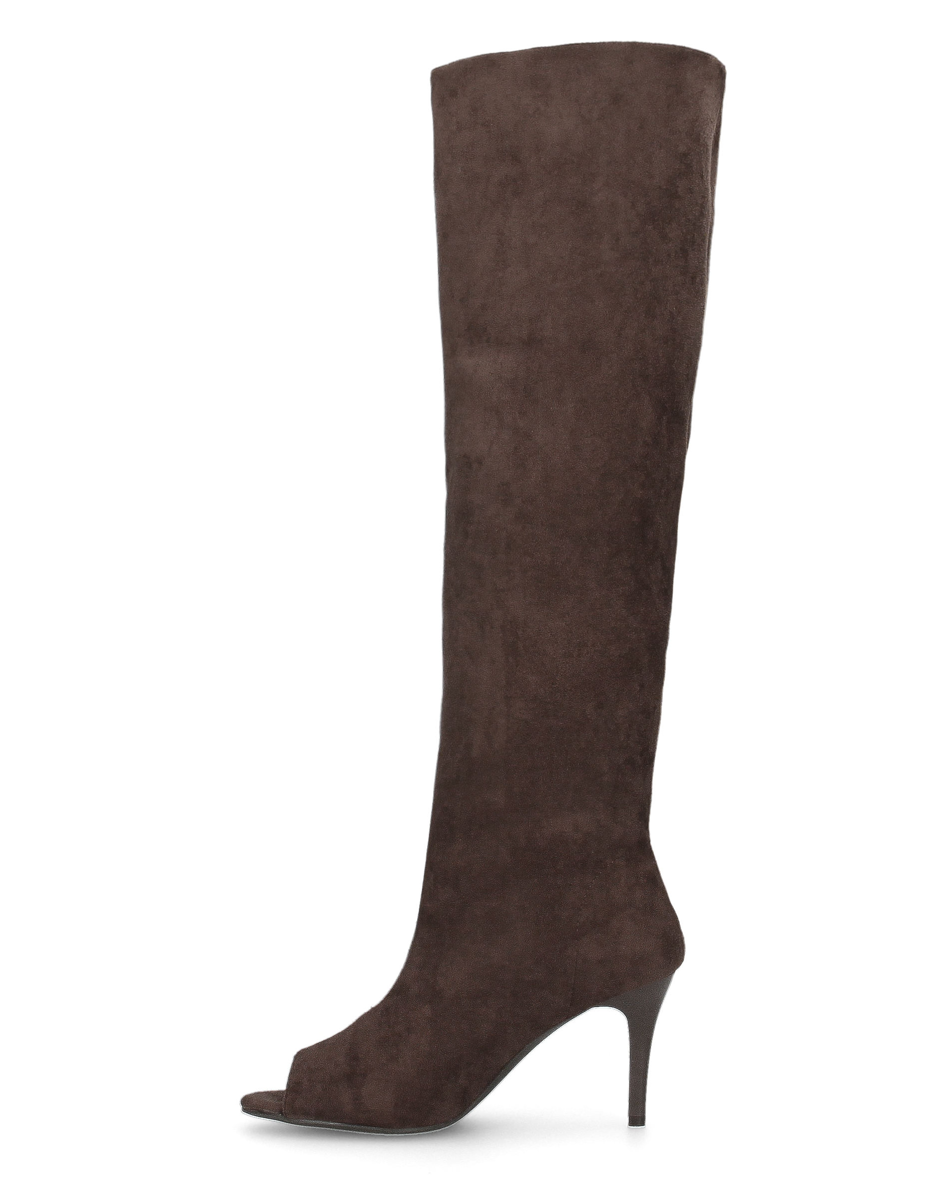 CLOH - stivali alti marroni con punta open-toe