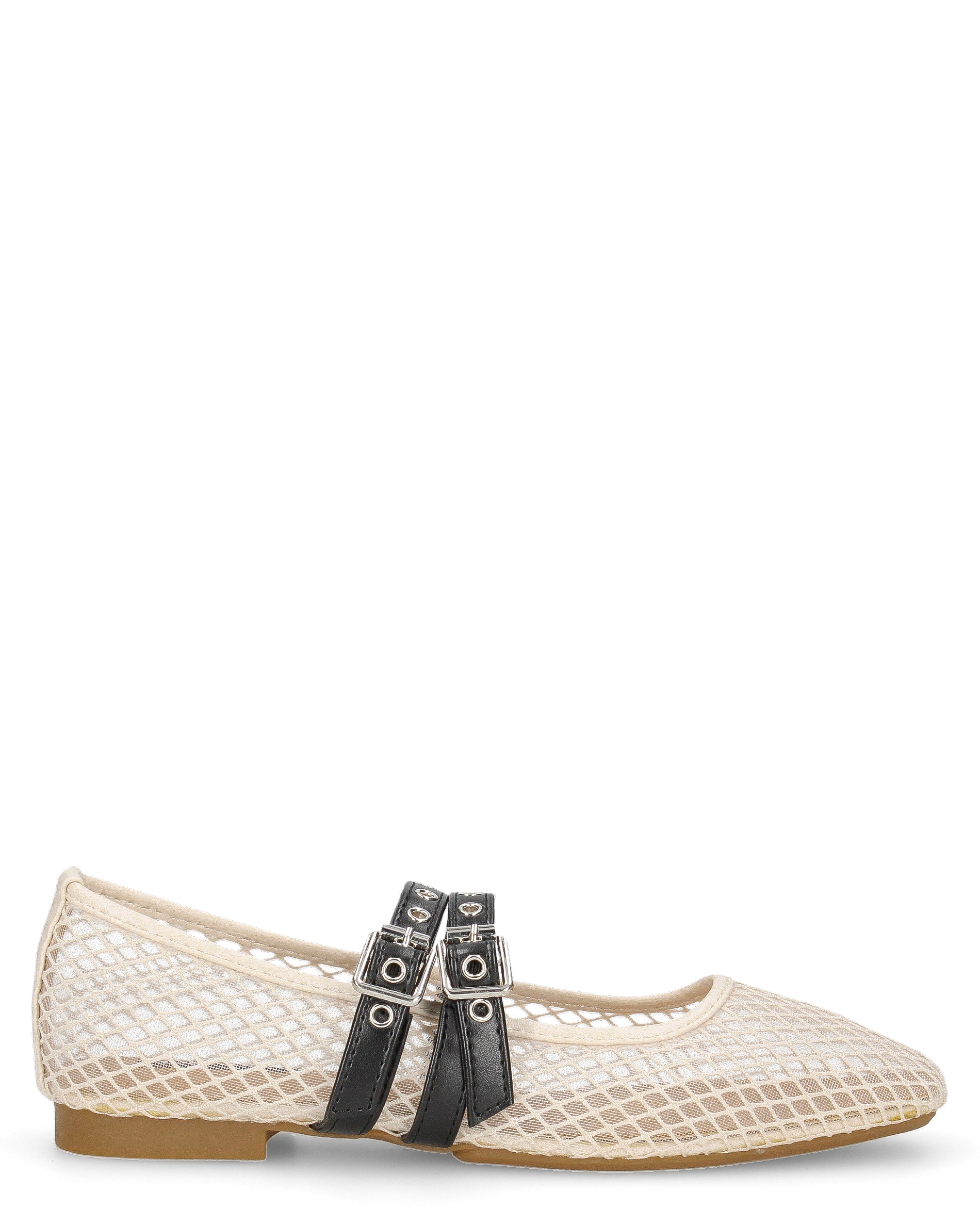 CRISTINA - ballerine beige chiaro con cinturini regolabili in tessuto traforato