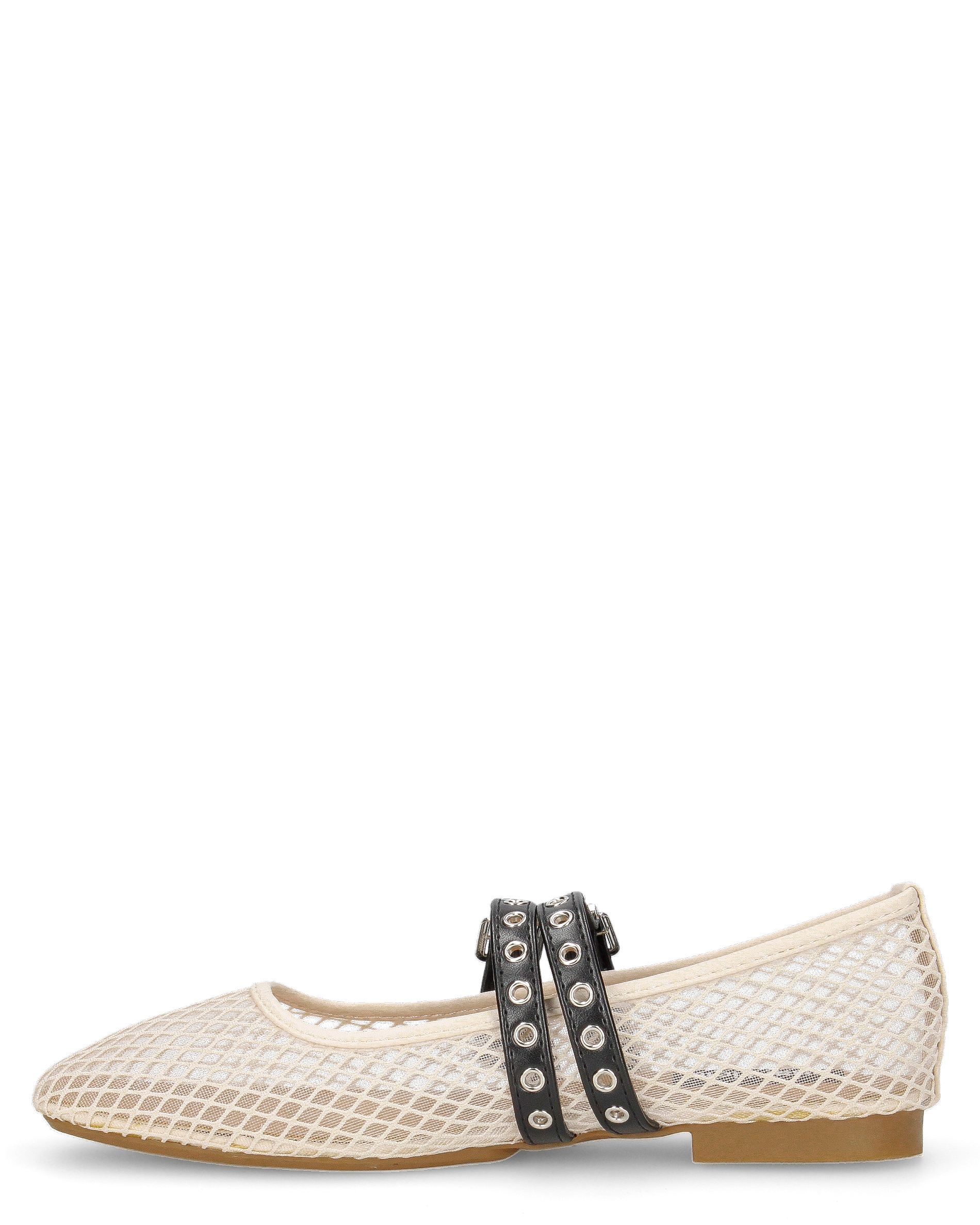 CRISTINA - ballerine beige chiaro con cinturini regolabili in tessuto traforato