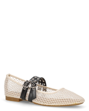 CRISTINA - ballerine beige chiaro con cinturini regolabili in tessuto traforato