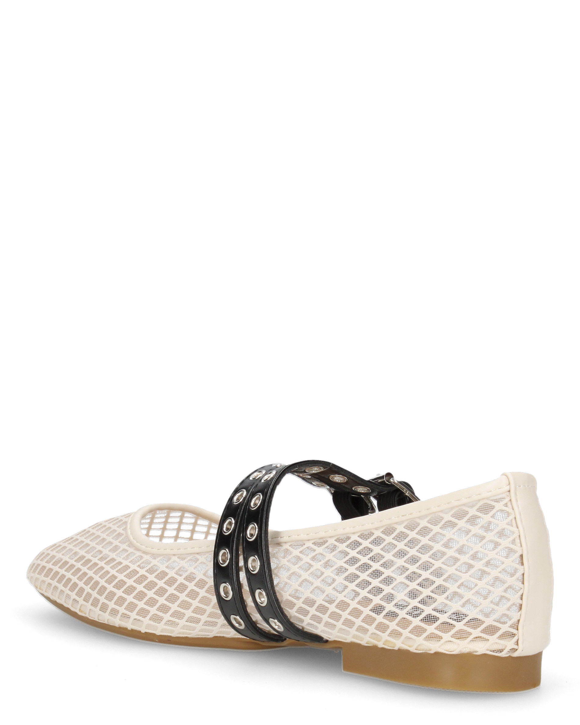 CRISTINA - ballerine beige chiaro con cinturini regolabili in tessuto traforato