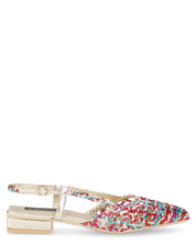 TESSY - sandali con materiale intrecciato multicolore