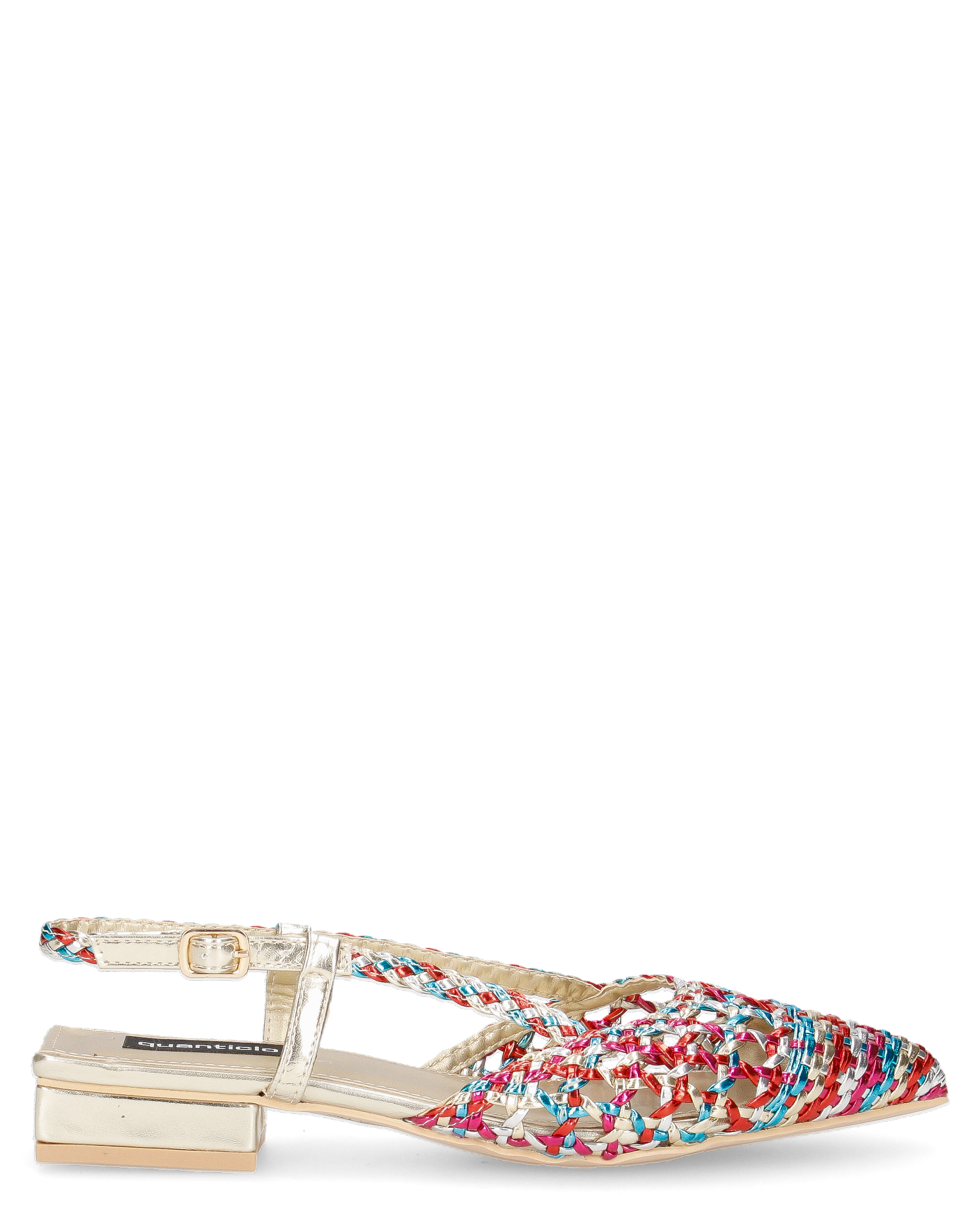 TESSY - sandali con materiale intrecciato multicolore