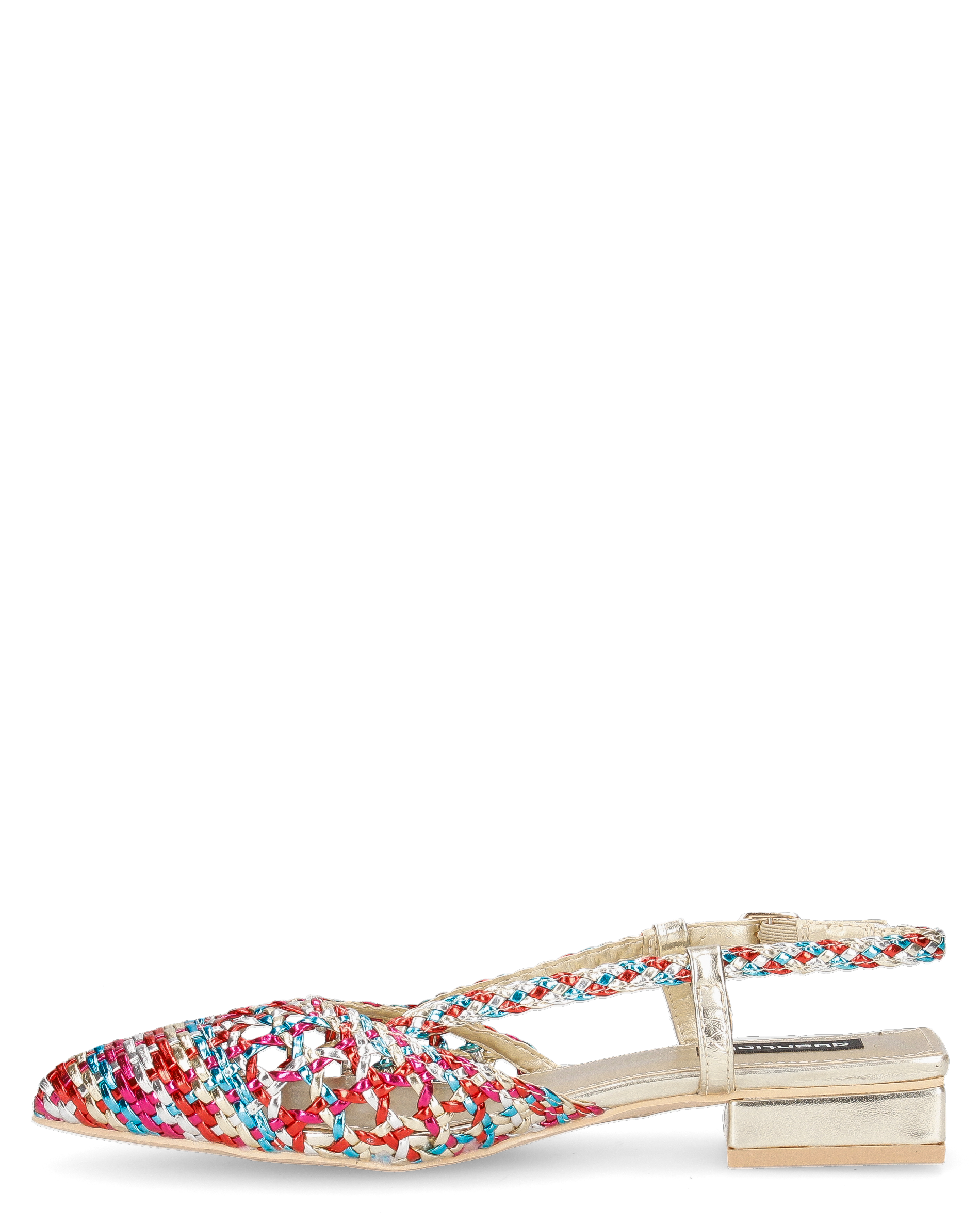 TESSY - sandali con materiale intrecciato multicolore