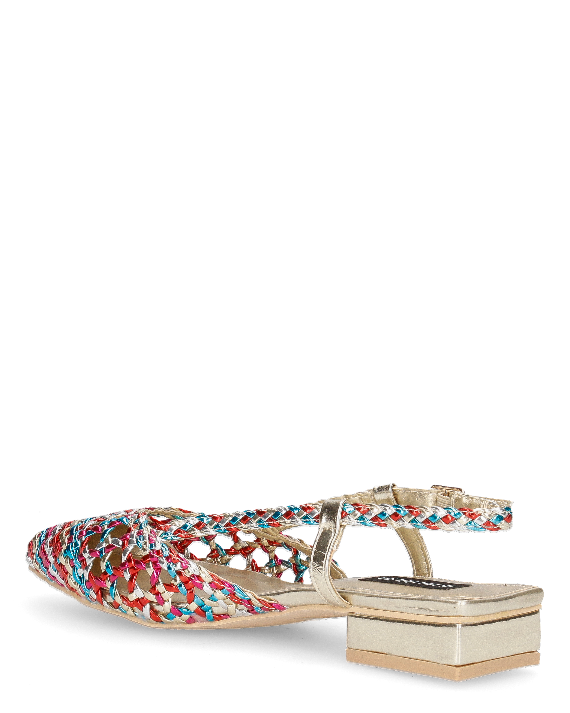 TESSY - sandali con materiale intrecciato multicolore