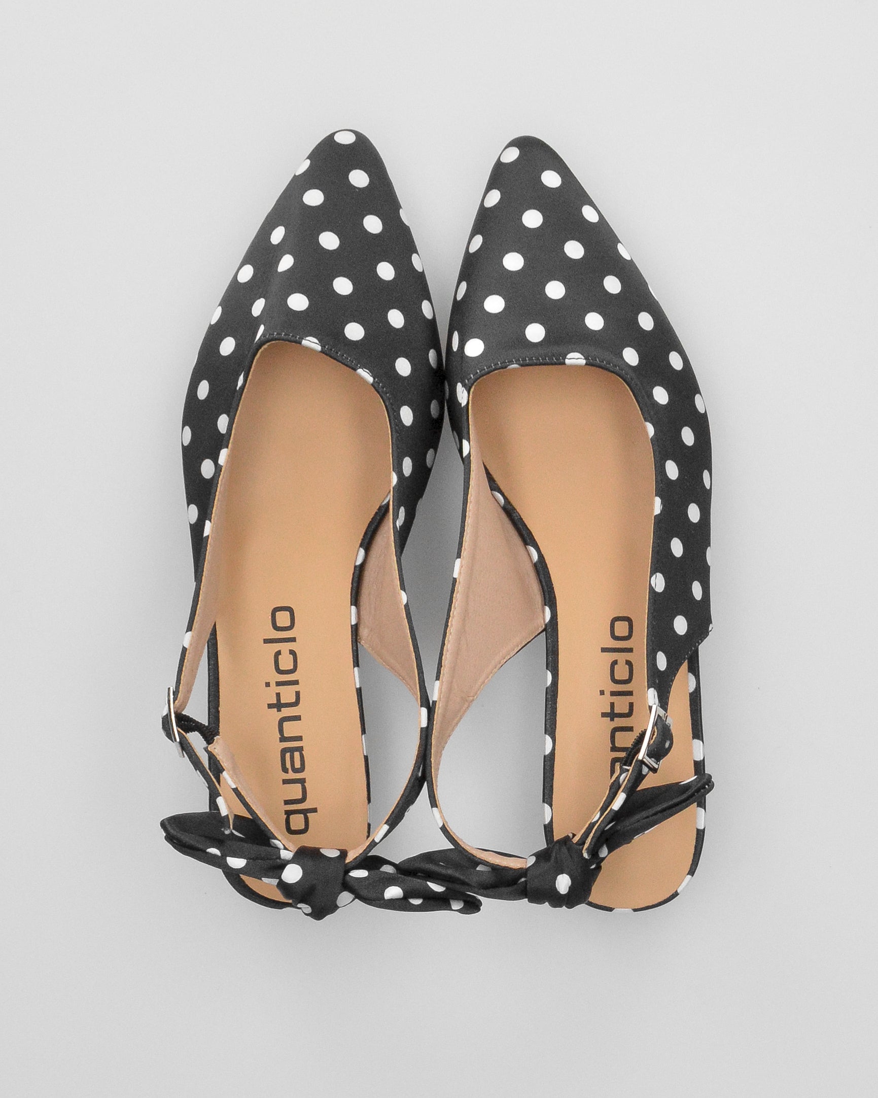 ANDY - décolleté neri a pois con fiocco