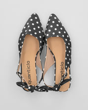 ANDY - décolleté neri a pois con fiocco