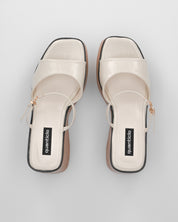 NAILA - sandali platform beige con suola effetto sughero e cinturino regolabile