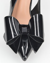 WELLY  - décolleté nero con cinturino regolabile e fiocco