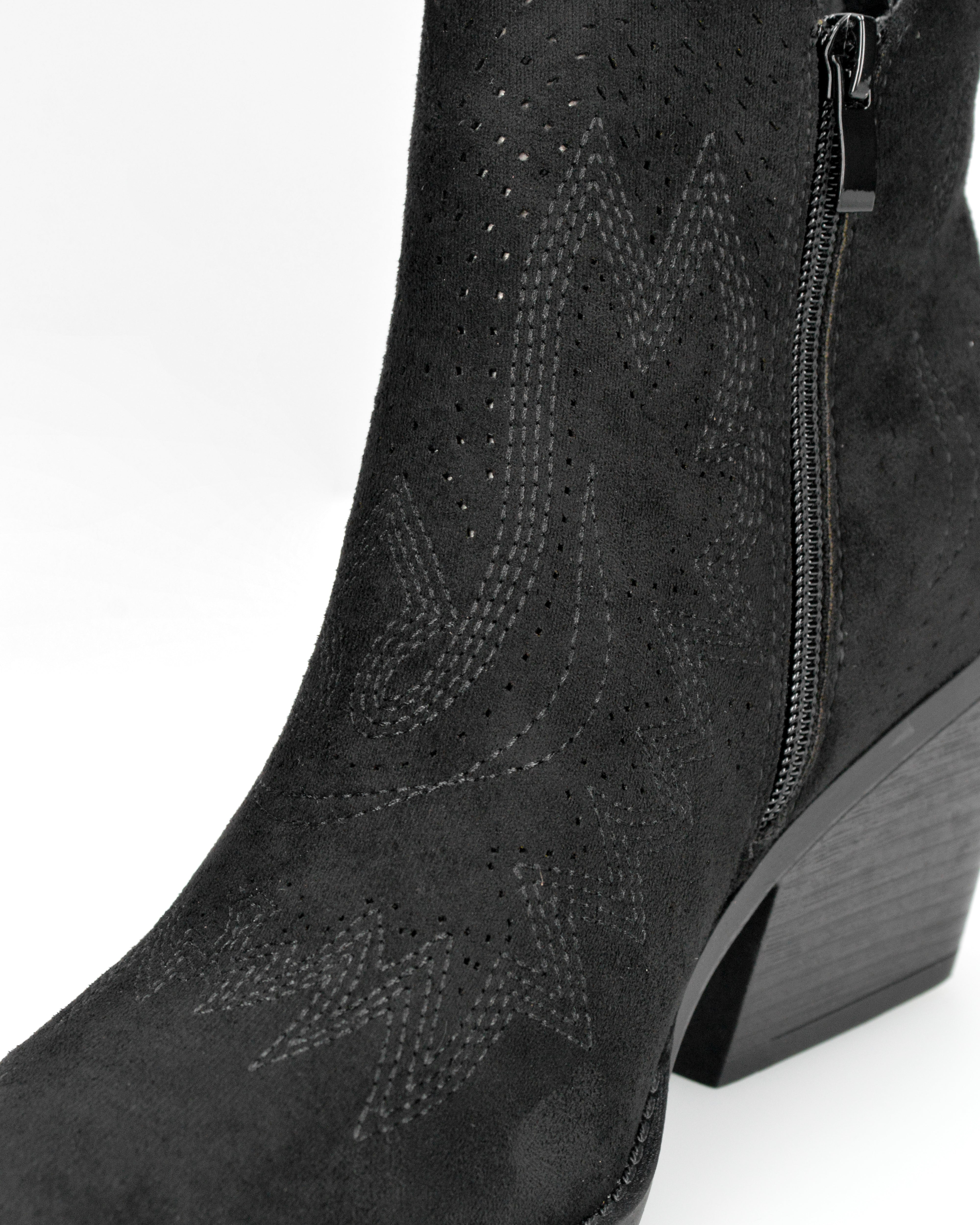 YARYNA - stivaletti neri alla caviglia con dettagli camperos