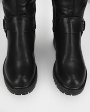 NAHIA - stivali biker neri con chiusura zip