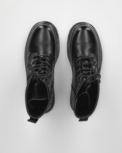 MARZIA - stivaletti anfibi neri stringati con chiusura zip