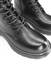 MARZIA - stivaletti anfibi neri stringati con chiusura zip