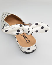 ANDY - décolleté bianchi a pois con fiocco