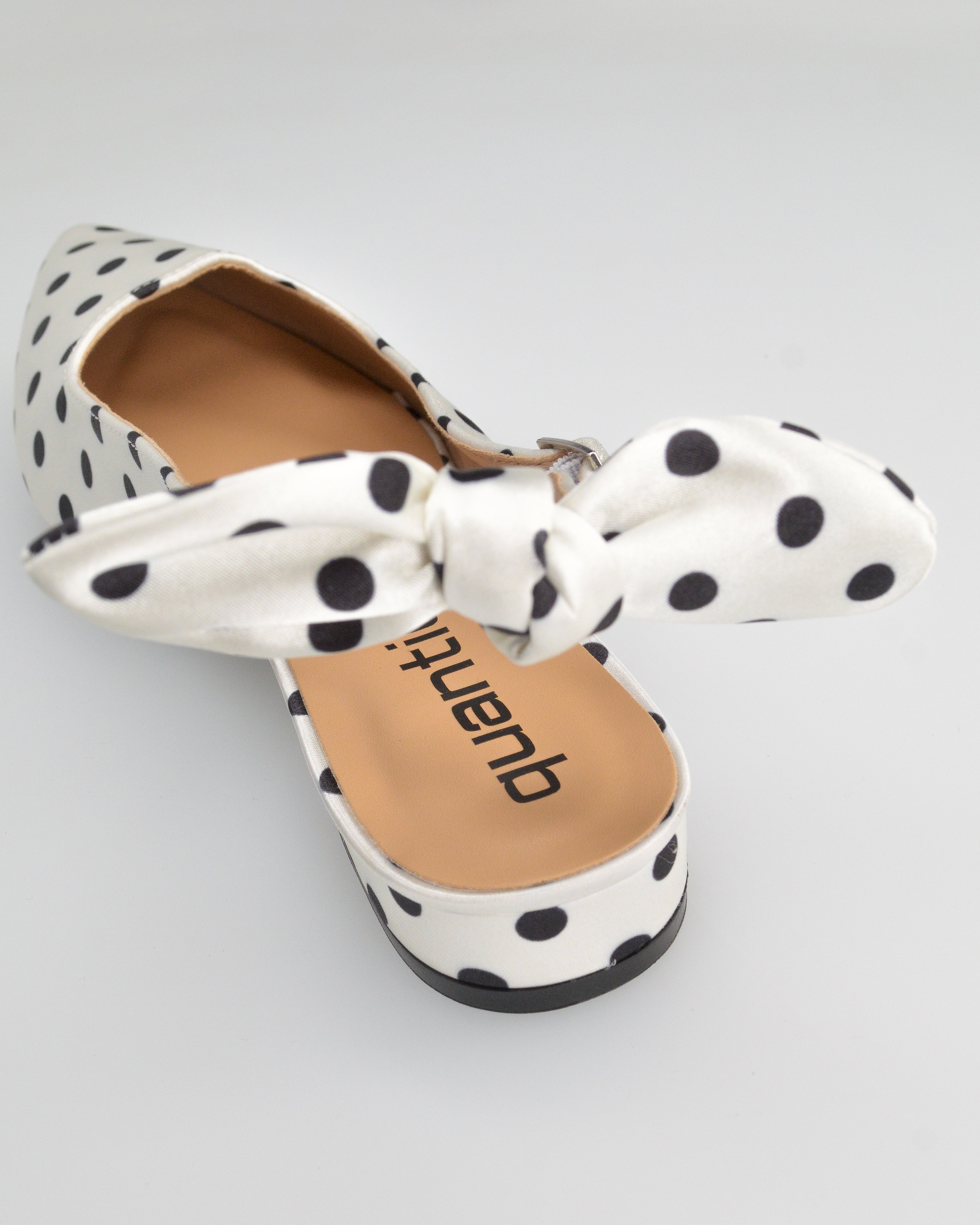 ANDY - décolleté bianchi a pois con fiocco