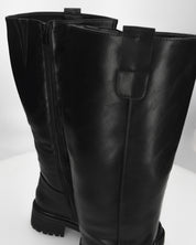 NAHIA - stivali biker neri con chiusura zip