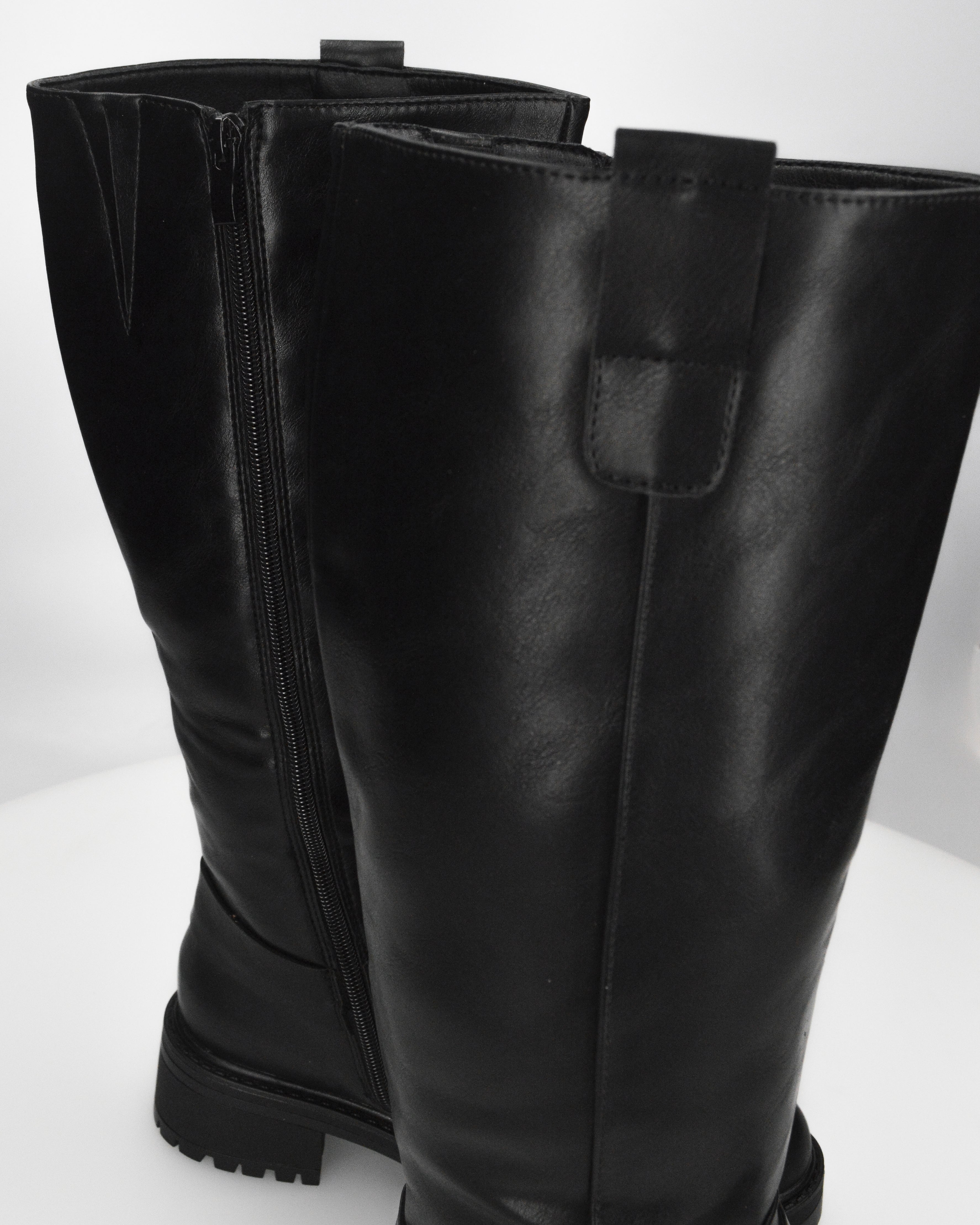 NAHIA - stivali biker neri con chiusura zip