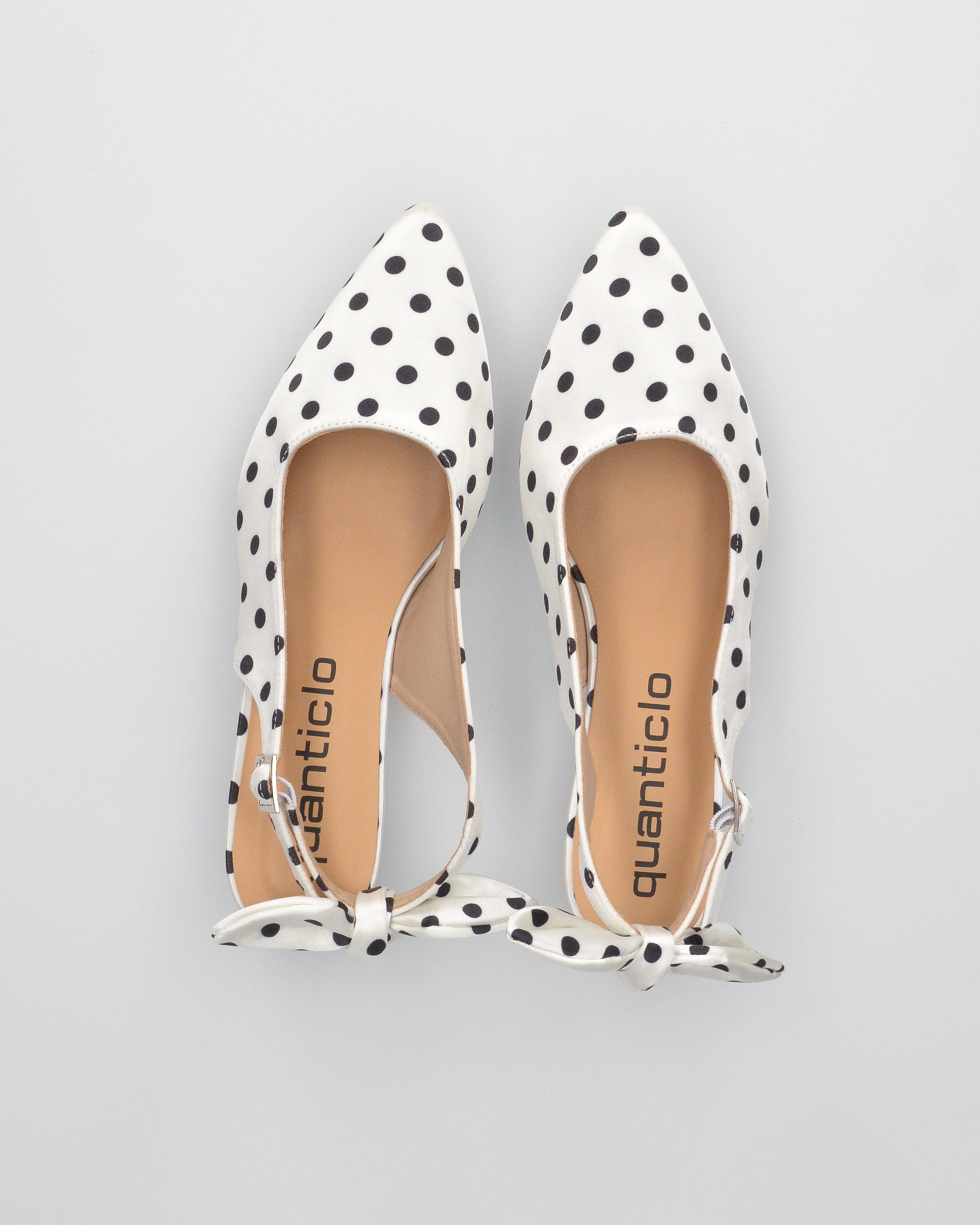 ANDY - décolleté bianchi a pois con fiocco