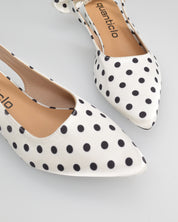 ANDY - décolleté bianchi a pois con fiocco