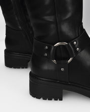 NAHIA - stivali biker neri con chiusura zip