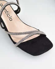 JOYA - sandali con tacco squadrato con gemme nei listini