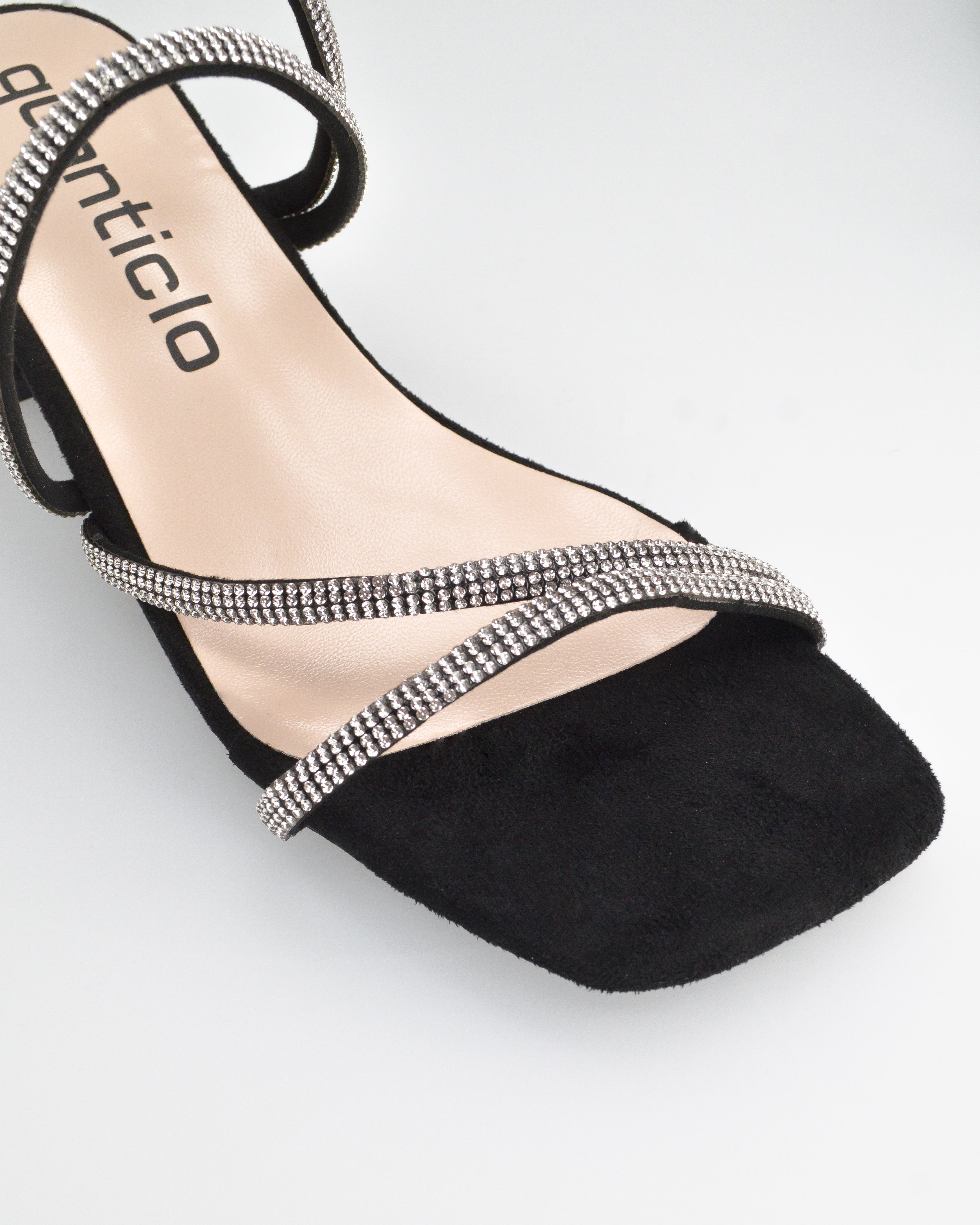 JOYA - sandali con tacco squadrato con gemme nei listini