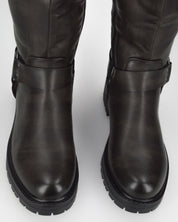 NAHIA - stivali biker antracite vintage con chiusura zip