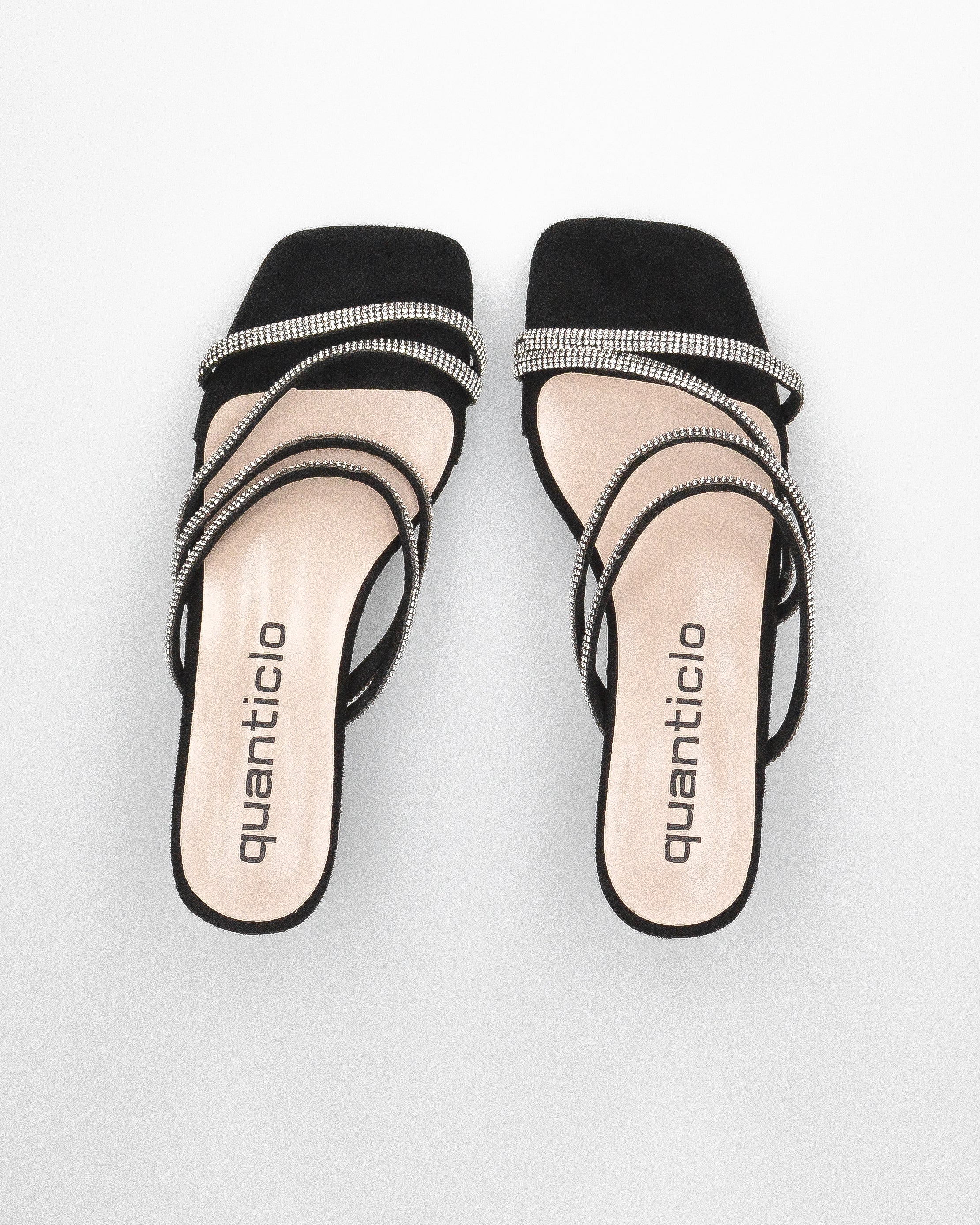 JOYA - sandali con tacco squadrato con gemme nei listini