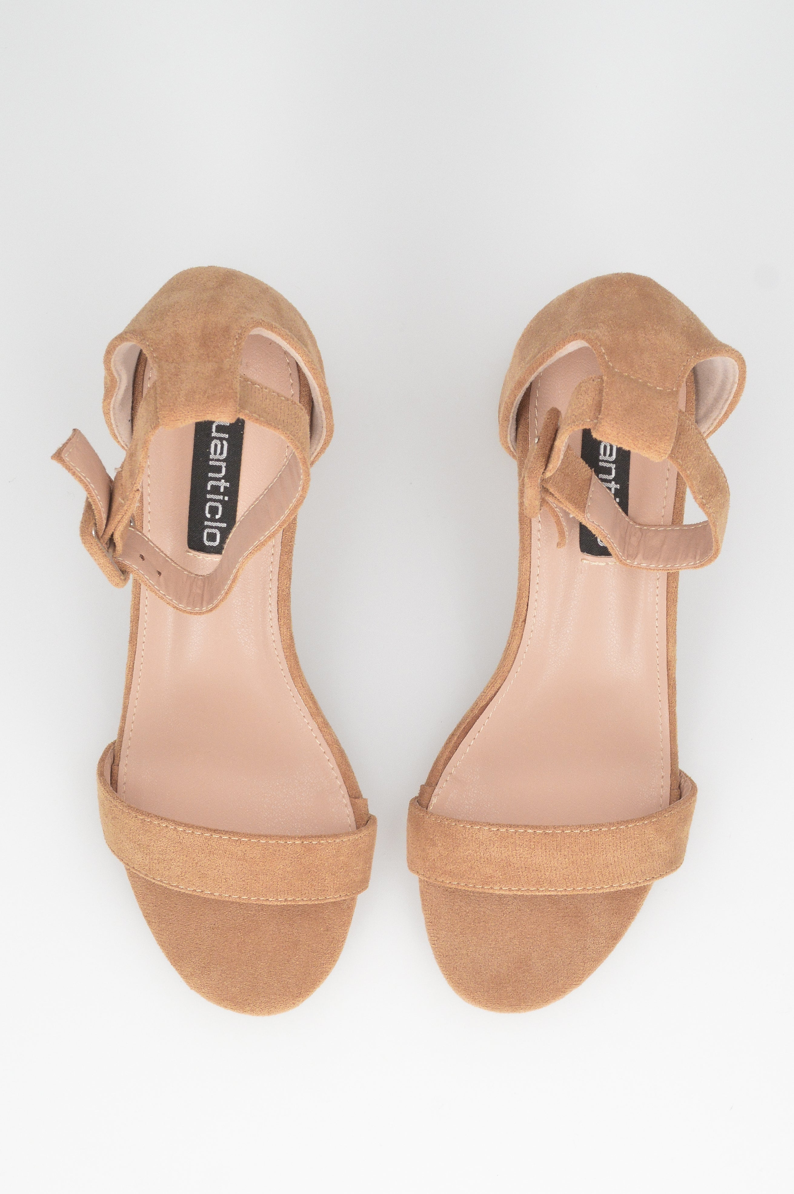 CAMILLA - sandalo con tacco in camoscio beige