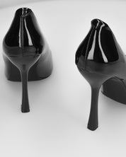 ELOWEN - décolleté in glassy nero con tacco a spillo