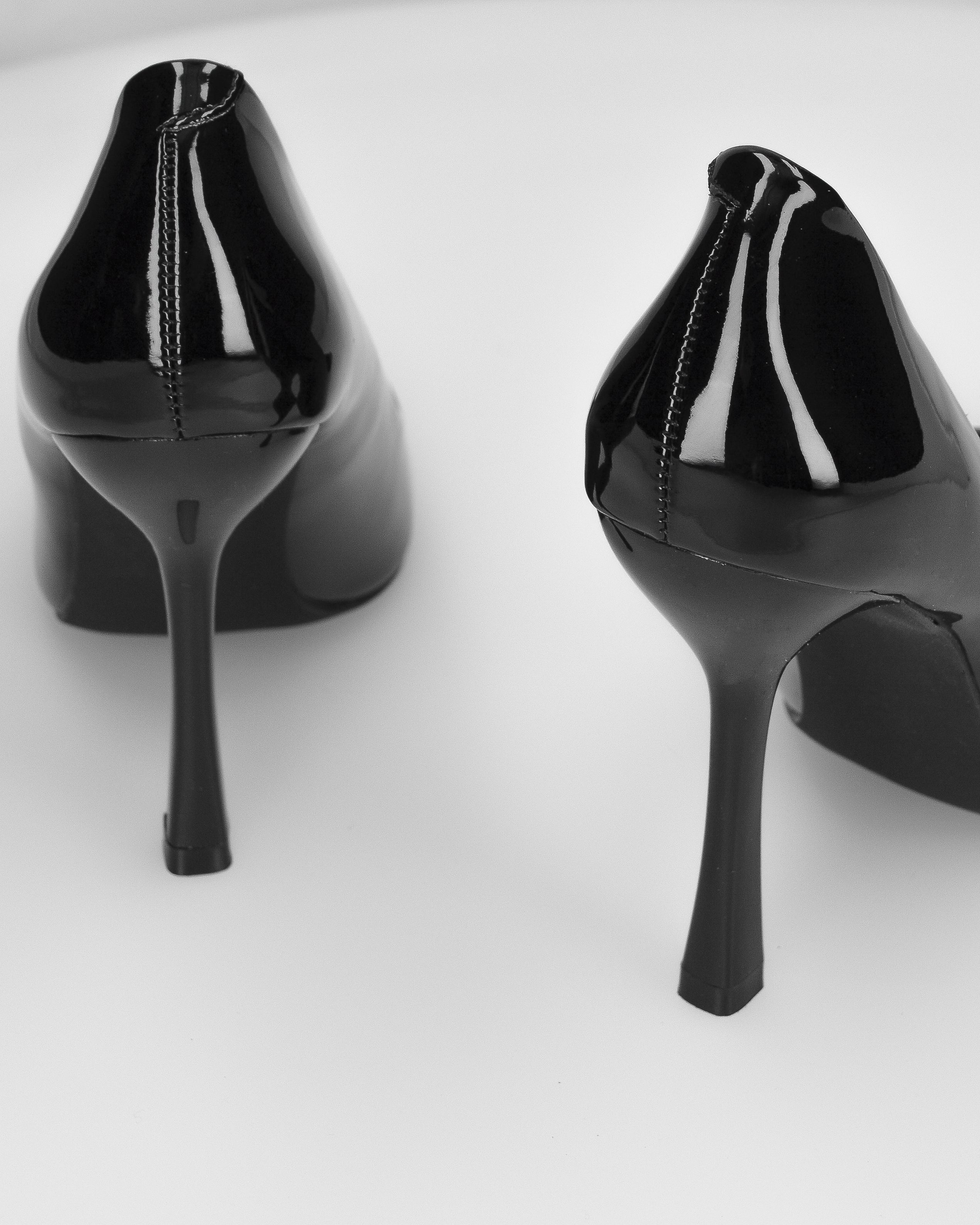 ELOWEN - décolleté in glassy nero con tacco a spillo