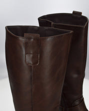 NAHIA - stivali biker marroni con chiusura zip
