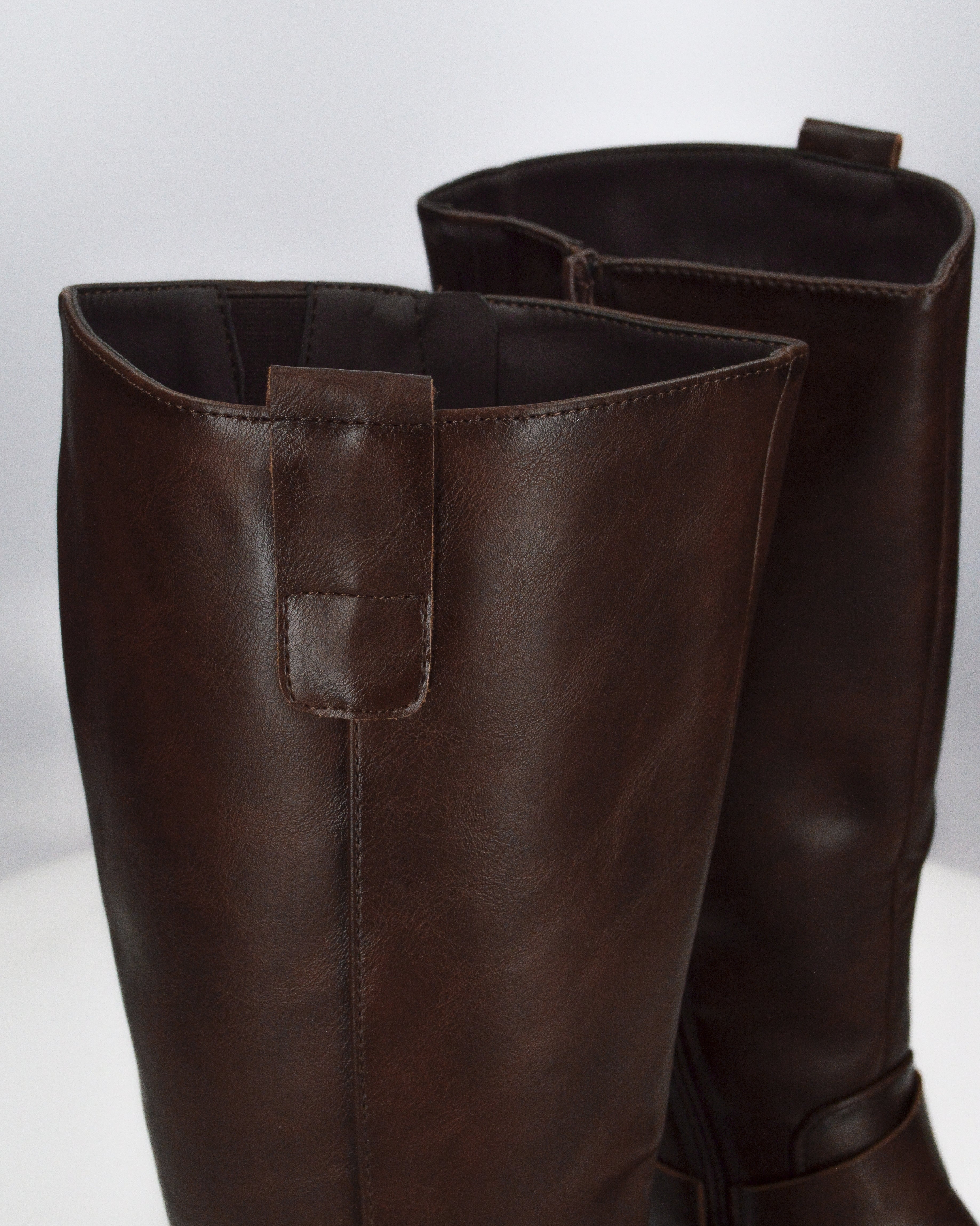 NAHIA - stivali biker marroni con chiusura zip