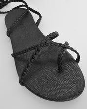 PAOLA - sandali flat con soletta in trama pitonata