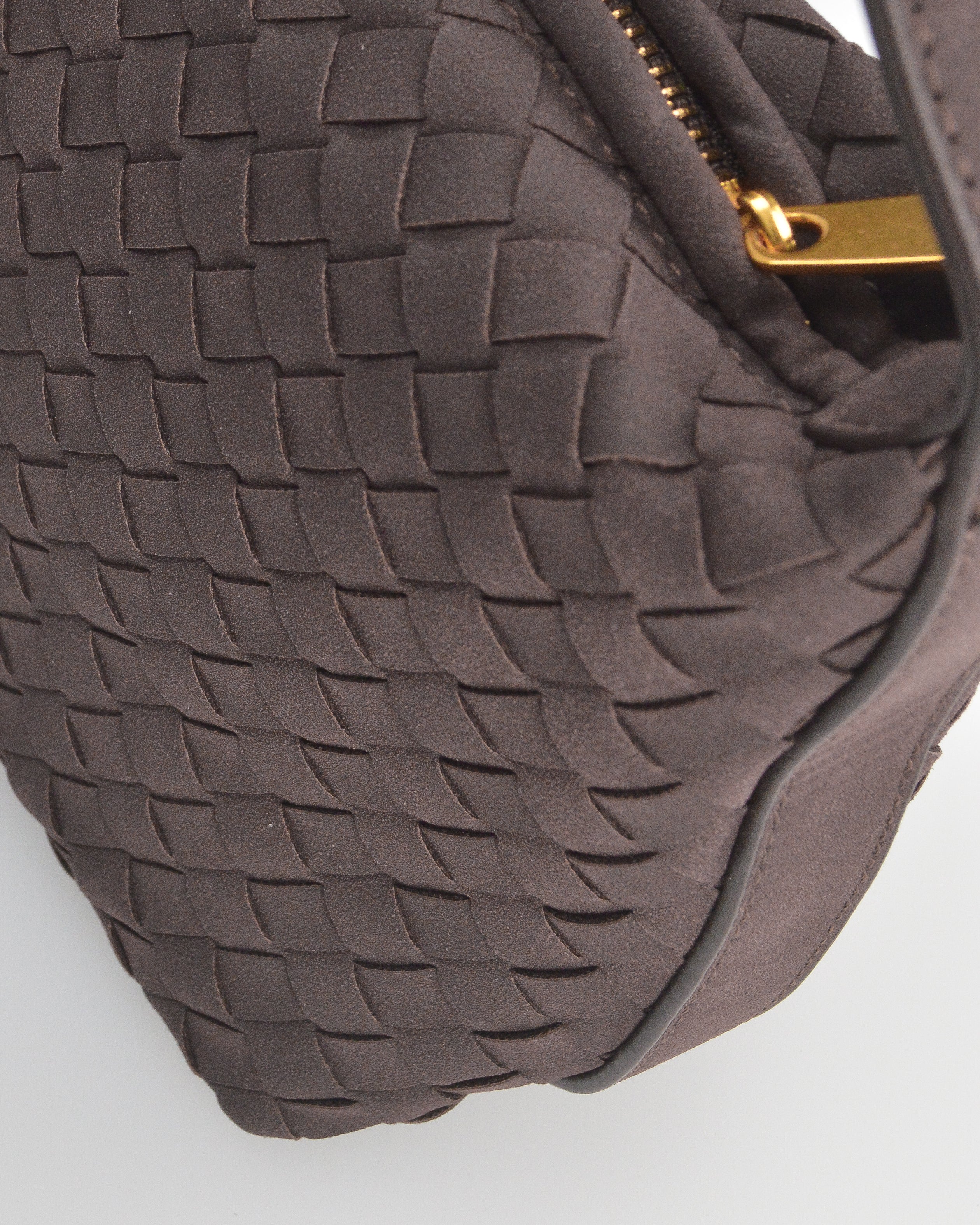 MUSE - borsa marrone intrecciata con manico regolabile 2 lunghezze