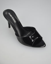 GERD - sandali neri con tacco con effetto glassy