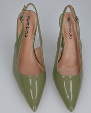 ANETTE - décolleté in glassy verde con cinturino regolabile