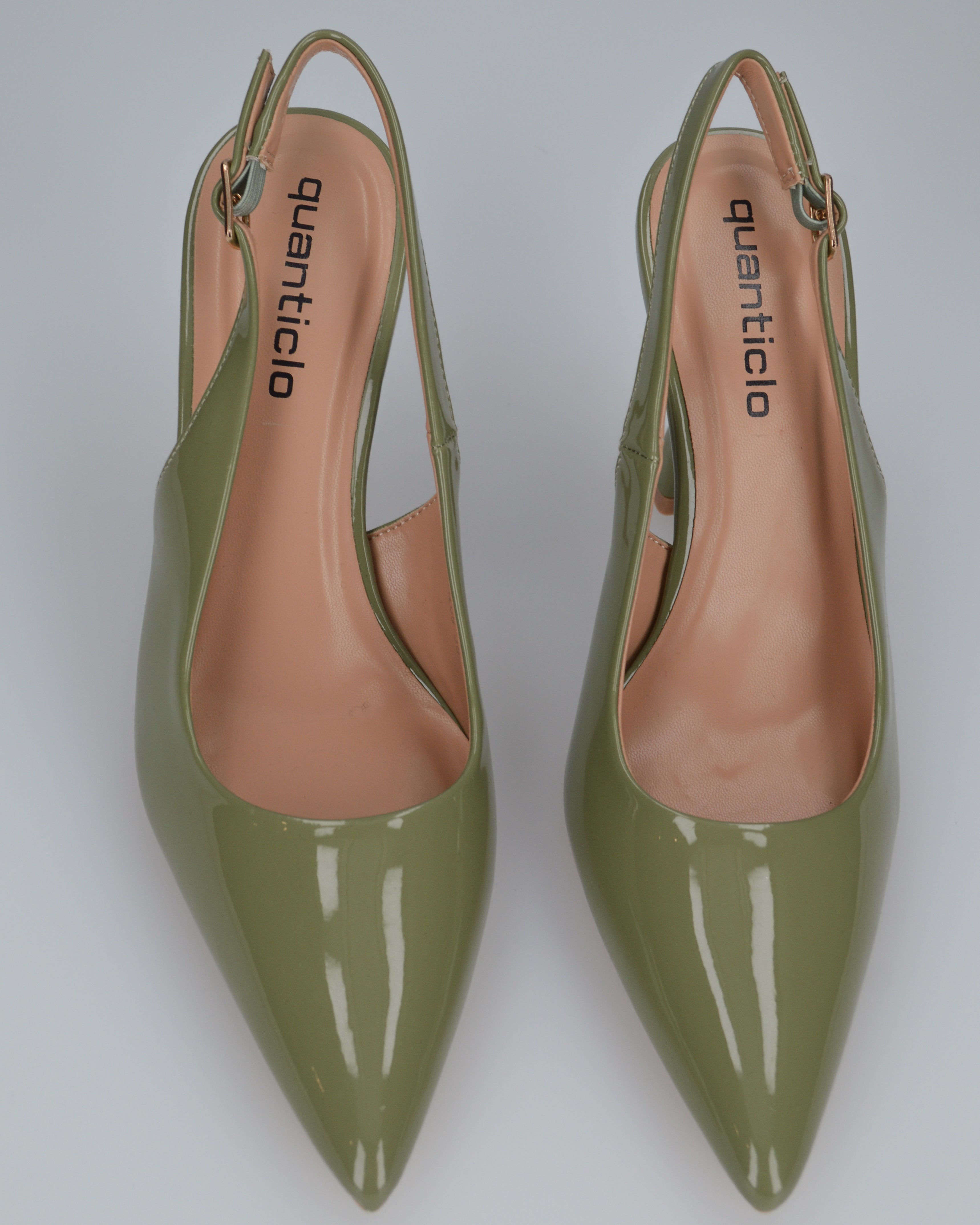 ANETTE - décolleté in glassy verde con cinturino regolabile