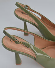 ANETTE - décolleté in glassy verde con cinturino regolabile