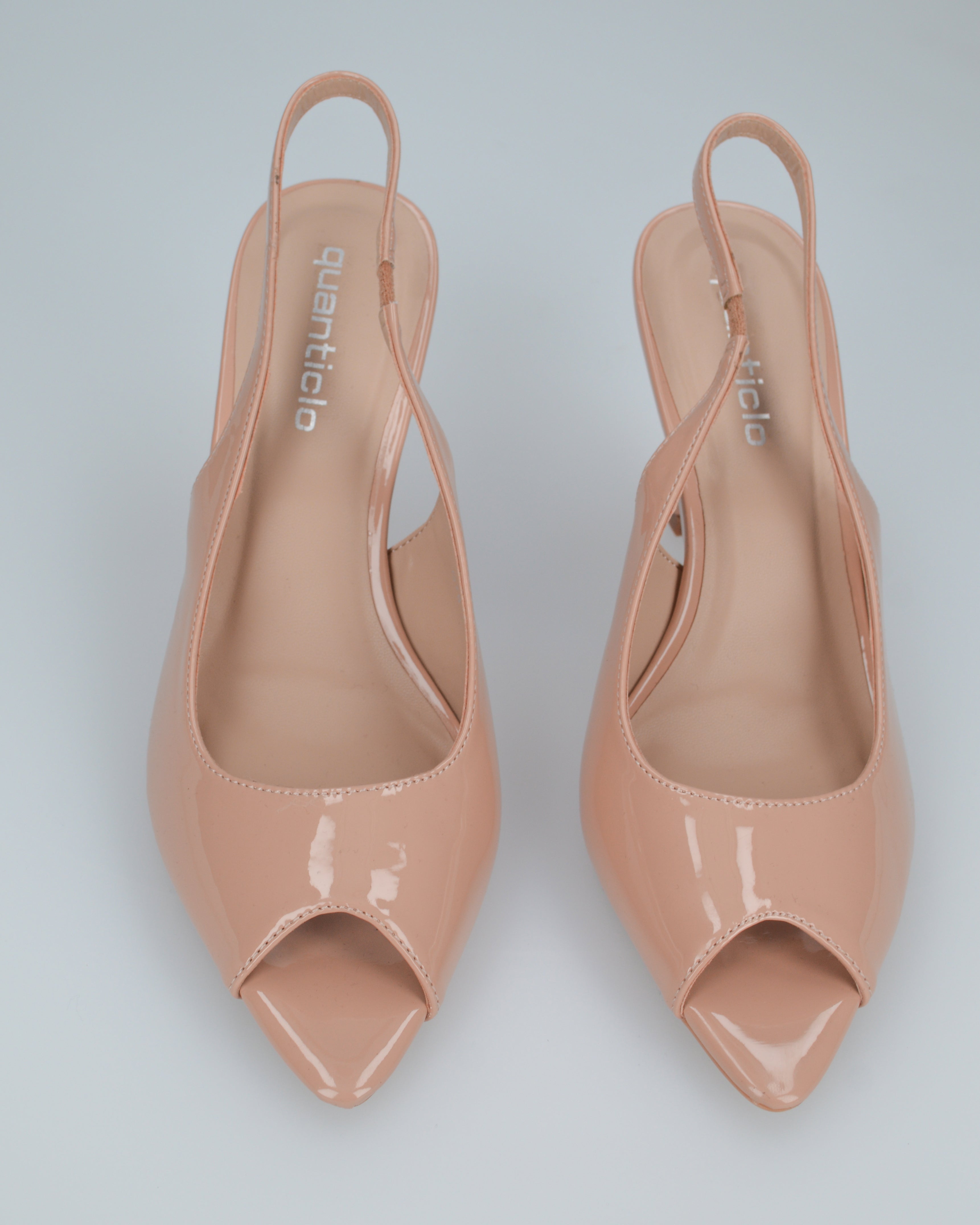 ISELIN - scarpe beige con cinturino e punta aperta