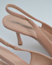 ISELIN - scarpe beige con cinturino e punta aperta