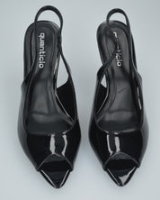 ISELIN - scarpe nere con cinturino e punta aperta