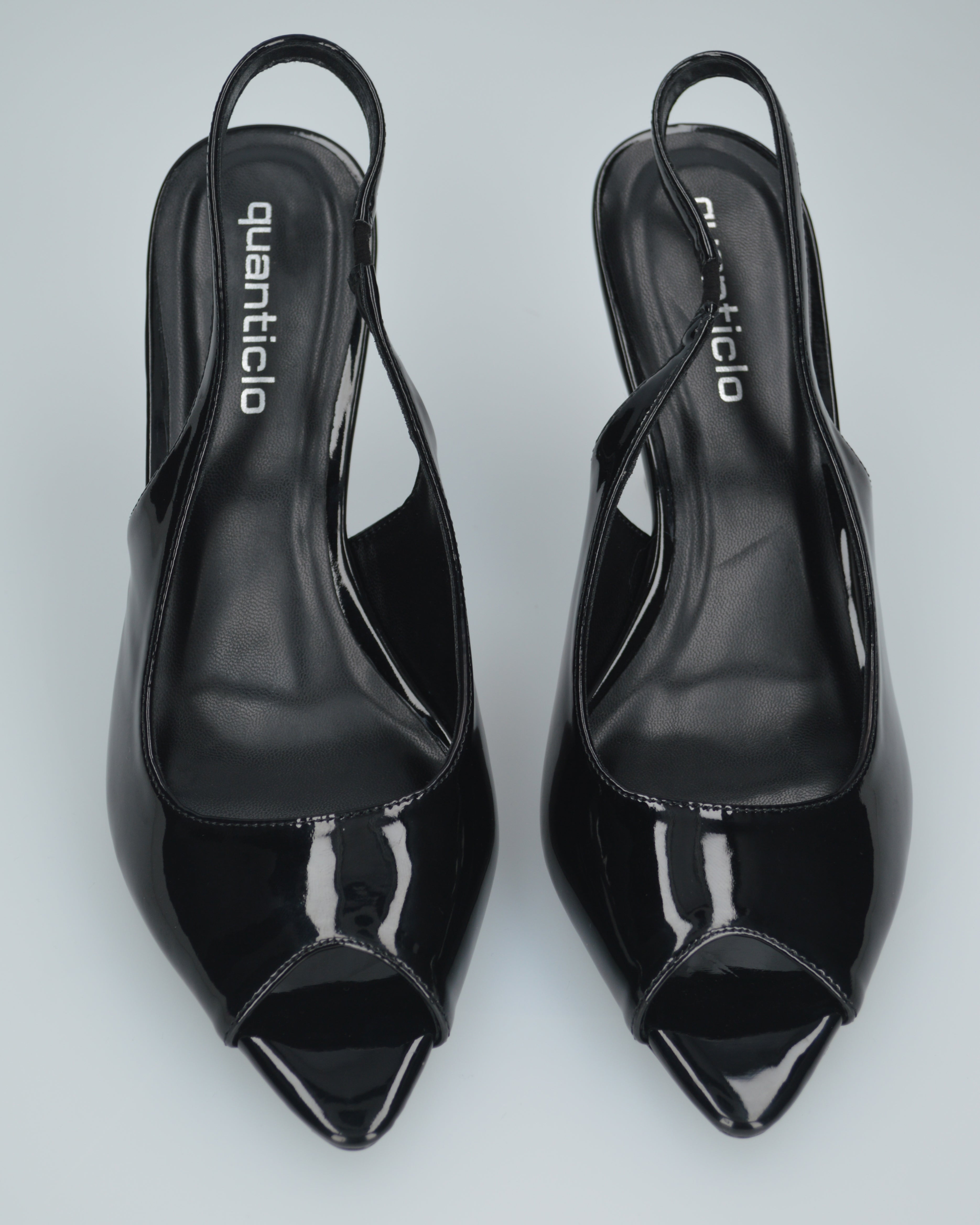 ISELIN - scarpe nere con cinturino e punta aperta