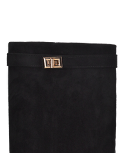 LILY - stivali alti in camoscio nero con risvolto